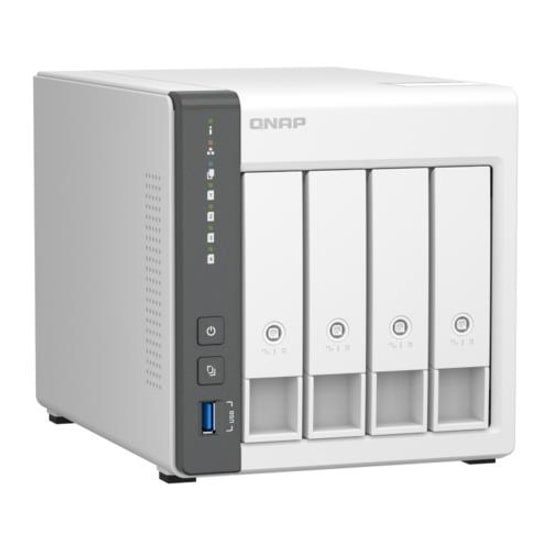 QNAP TS-433-4GB 4 Disk Yuvalı Beyaz Tower NAS - ARM 4 Çekirdek, USB 3.2, 2.5G Ethernet, Fan Soğutmalı Depolama Çözümü