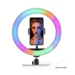 RGB MJ26 10" LED Ringlight - Çok Renkli Selfie ve Makyaj Işığı (NT-96252),  USB Bağlantılı, Ayarlanabilir Parlaklık