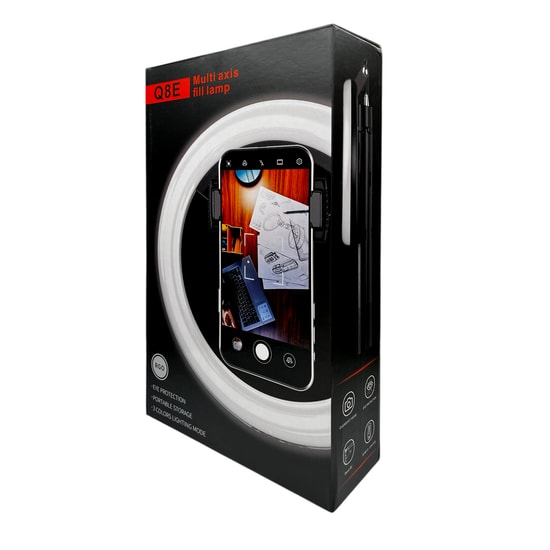 Nettech Q8E Siyah Telefon Ring Light Selfie Çubuğu (NT-106766) - Ayarlanabilir Işık ve Uzayan Tripod Özellikli