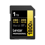 Lexar 1Tb SD Professional 1800X SDXC Uhs-II Card 280Mbs Okuma 210Mbs Yazma C10 V60 U3 LSD1800001T-BNNNG Kart Bellek