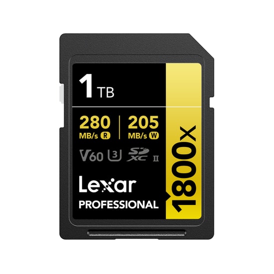 Lexar 1Tb SD Professional 1800X SDXC Uhs-II Card 280Mbs Okuma 210Mbs Yazma C10 V60 U3 LSD1800001T-BNNNG Kart Bellek