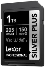 Lexar 1Tb SD Professional Silver Plus SDXC Uhs-I Card 205Mbs Okuma 150Mbs Yazma C10 V30 U3 LSDSIPL001T-BNNNG Kart Bellek
