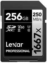 Lexar 256Gb SD Professional 1667X SDXC Uhs-II Card 250Mbs Okuma 120Mbs Yazma C10 V60 U3 LSD256CB1667 Kart Bellek