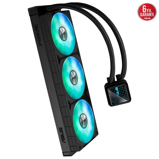 Asus Prime LC 360 ARGB 360mm İşlemci Sıvı Soğutucu - 3x120mm PWM Fan, Aura Sync, LCD Ekran, 6 Yıl Garanti Kapsamı