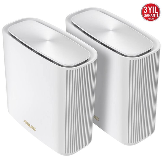 Asus ZenWifi XT8 Kablosuz Mesh AX6600 WiFi 6 Tri-Band AiProtection Pro AiMesh (Beyaz İkili Paket) Access Point Router