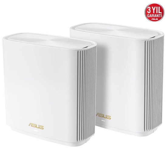 Asus ZenWifi XT8 Kablosuz Mesh AX6600 WiFi 6 Tri-Band AiProtection Pro AiMesh (Beyaz İkili Paket) Access Point Router
