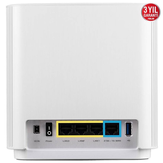Asus ZenWifi XT8 Kablosuz Mesh AX6600 WiFi 6 Tri-Band AiProtection Pro AiMesh (Beyaz İkili Paket) Access Point Router