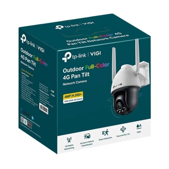 TP-Link VIGI C540-4G 4MP 4mm Lens 4G PTZ Kamera - 30m Full Color Gece Görüşü, İnsan/Araç Algılama, İki Yönlü Ses