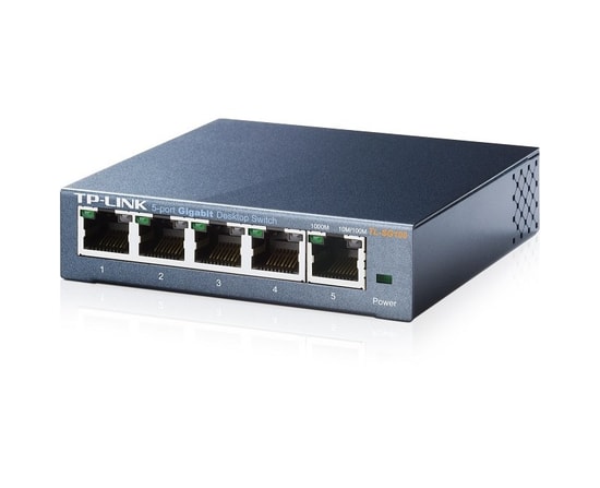 TP-Link TL-SG105 5 Port Gigabit Switch - 10/100/1000 Mbps, Yönetilemez Masaüstü Ağ Anahtarı, Metal Kasa Tasarım