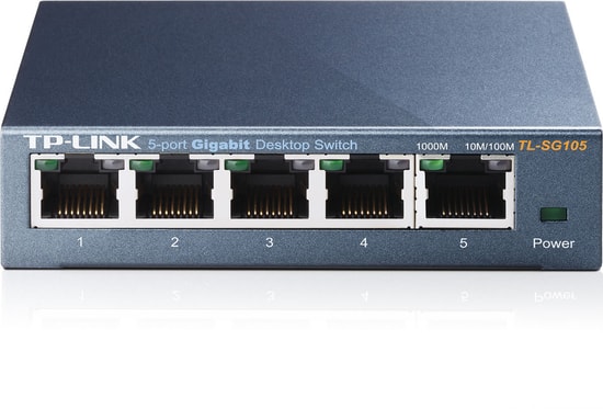 TP-Link TL-SG105 5 Port Gigabit Switch - 10/100/1000 Mbps, Yönetilemez Masaüstü Ağ Anahtarı, Metal Kasa Tasarım