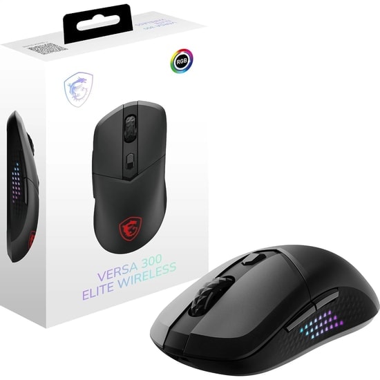 MSI Versa 300 Elite Kablosuz Oyuncu Mouse - 26000 DPI, 2.4GHz, Bluetooth 5.3, RGB, 6 Tuşlu, Şarjlı Optik Tasarım