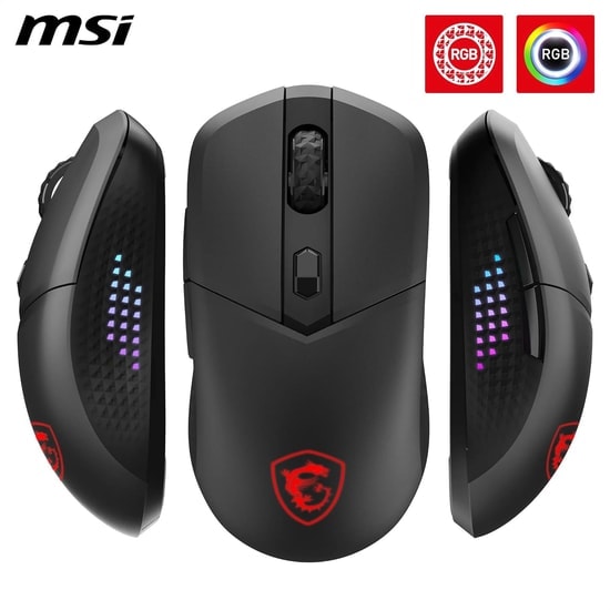 MSI Versa 300 Elite Kablosuz Oyuncu Mouse - 26000 DPI, 2.4GHz, Bluetooth 5.3, RGB, 6 Tuşlu, Şarjlı Optik Tasarım
