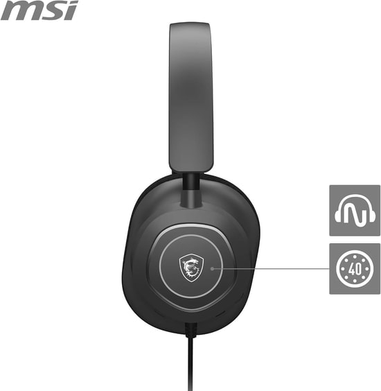 MSI Maestro 300 Kablolu Oyuncu Kulaklığı (MAESTRO 300) - Type-C Bağlantı, 40mm Sürücü, Çıkarılabilir Mikrofon