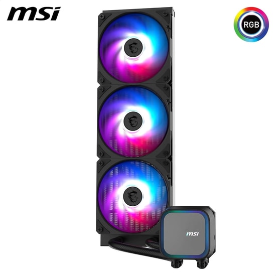 MSI MAG CoreLiquid A13 360 Siyah ARGB Sıvı İşlemci Soğutucu - LGA1700/AM4 Uyumlu, 63 CFM, 3x120mm ARGB Fan, 3800RPM