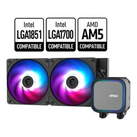 MSI MAG CORELIQUID A13 240 Sıvı İşlemci Soğutucu - 240mm Radyatör, ARGB Aydınlatma, 2x120mm PWM Fan, Intel-AMD Uyumlu