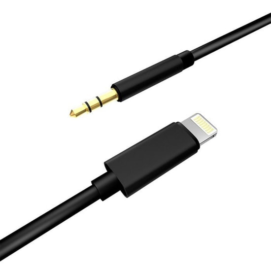 Nettech JH-023 Lightning to 3.5mm Aux Dönüştürücü Siyah Kablo (VR-20425) - 100 cm Ses Aktarımı, Yüksek Kaliteli Çevirici