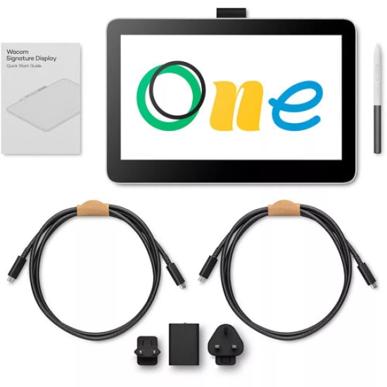 Wacom One 12 (DTC121W0B) 12 İnç Ekranlı Çizim Tableti - Full HD, %99 sRGB, Basınç Duyarlı Kalem ve Çoklu Dokunmatik