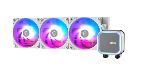 MSI MAG CoreLiquid A13 360 Beyaz Sıvı İşlemci Soğutucu - LGA1700/AM4 Uyumlu, 63CFM, 3x12cm ARGB Fan, 3800RPM Bakır Plaka