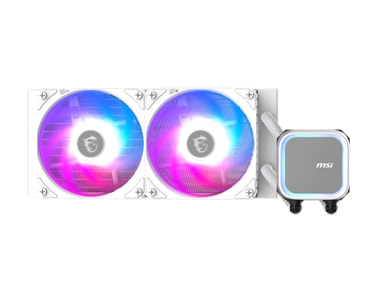 MSI MAG Coreliquid A13 240 Beyaz Sıvı İşlemci Soğutucu - 2x120mm ARGB Fan, 63 CFM, 3800 RPM, Bakır Plaka, Rifle Rulmanlı