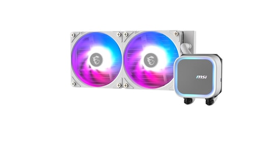 MSI MAG Coreliquid A13 240 Beyaz Sıvı İşlemci Soğutucu - 2x120mm ARGB Fan, 63 CFM, 3800 RPM, Bakır Plaka, Rifle Rulmanlı