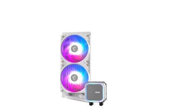 MSI MAG Coreliquid A13 240 Beyaz Sıvı İşlemci Soğutucu - 2x120mm ARGB Fan, 63 CFM, 3800 RPM, Bakır Plaka, Rifle Rulmanlı