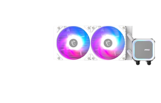 MSI MAG Coreliquid A13 240 Beyaz Sıvı İşlemci Soğutucu - 2x120mm ARGB Fan, 63 CFM, 3800 RPM, Bakır Plaka, Rifle Rulmanlı