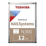 Toshiba N300 12TB NAS Hard Disk (HDWG51CUZSVA) - 7200RPM, 512MB Cache, 3.5" SATA HDD