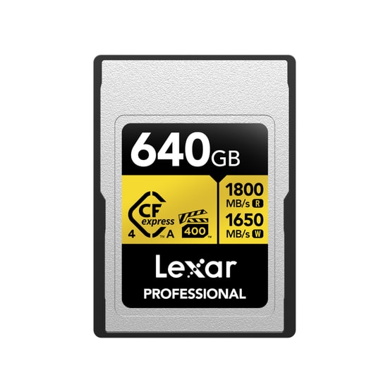 Lexar 640Gb CF-Express 4.0 Professional Type A Card Gold Series 1800Mbs / 1650Mbs LCAGOLD640G-RNENG Kart Bellek