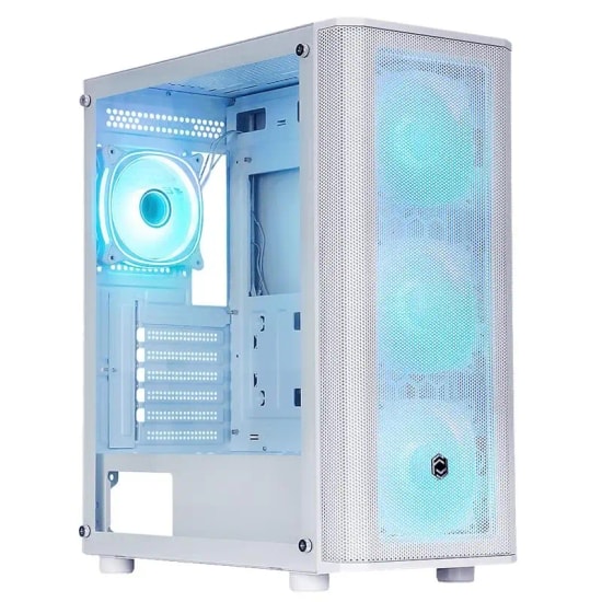 Frisby CM-106 650W 80+ ARGB Fanlı Beyaz Mesh Gaming Kasa - ATX, Micro ATX, Mini ITX, 4x120mm ARGB Fan, Temperli Cam