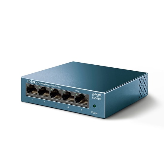 TP-Link LS105G 5 Port Gigabit Metal Kasa Switch - 10/100/1000 Mbps, Yönetilemez Masaüstü Ağ Anahtarı
