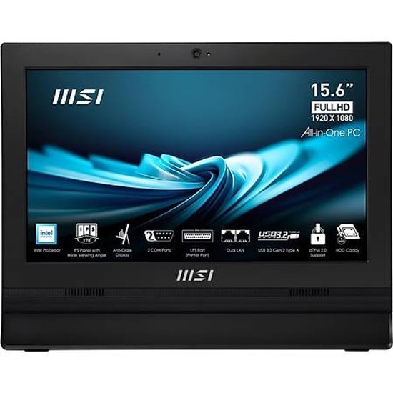 MSI PRO AP162T ADL-017XEU 15.6 FHD Dokunmatik AIO PC - Intel N100, 4GB RAM, 256GB SSD, Siyah, FreeDOS (Yeni)
