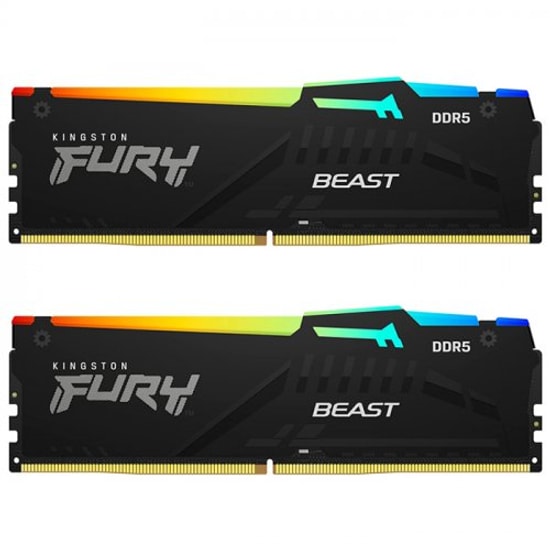 Kingston Fury Beast 16GB (2x8GB) 5600MHz DDR5 RGB Ram Bellek (KF556C36BBEAK2-16TR) - CL36 EXPO Siyah Performans Seti