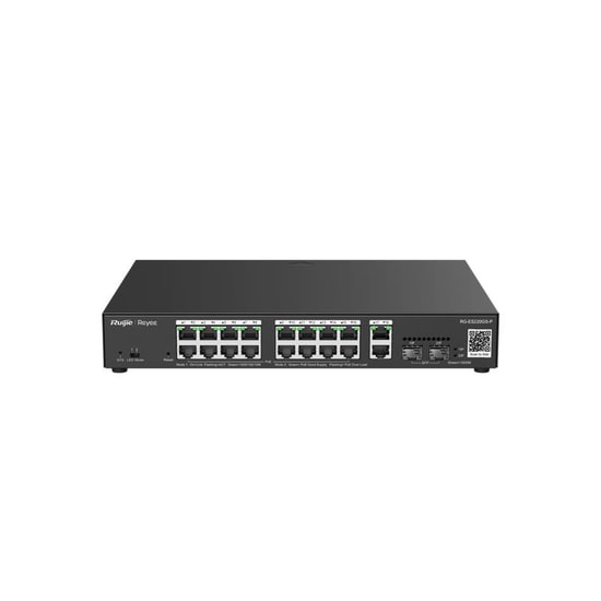 Ruijie Reyee RG-ES220GS-P 16 Port Gigabit Yönetilebilir PoE Switch - 2xSFP, 2xRJ45 Uplink, 250W, Rackmount Tasarım