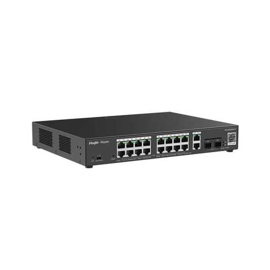 Ruijie Reyee RG-ES220GS-P 16 Port Gigabit Yönetilebilir PoE Switch - 2xSFP, 2xRJ45 Uplink, 250W, Rackmount Tasarım
