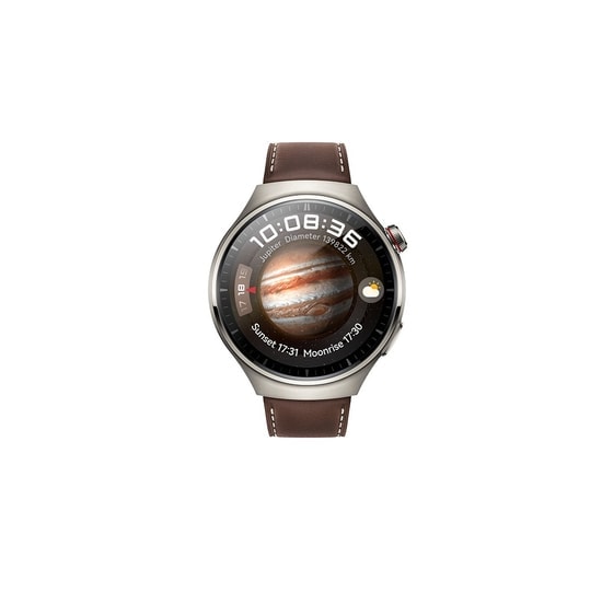 Huawei Watch 4 Pro Kahverengi Deri Akıllı Saat - 1.5" AMOLED Ekran, Titanyum Kasa, eSIM, Türkiye Garantili