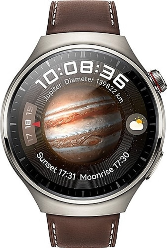Huawei Watch 4 Pro Kahverengi Deri Akıllı Saat - 1.5" AMOLED Ekran, Titanyum Kasa, eSIM, Türkiye Garantili