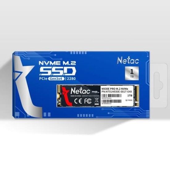 Netac N930E Pro 1TB NVMe M.2 SSD (NT01N930E-001T-E4X) - 2130MB/s-1720MB/s, PCIe 3.0 x4, 2280 Form Faktörü Ssd