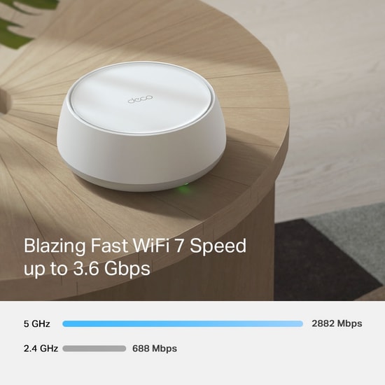 TP-Link Deco BE25 Ev İçin (BE3600) Tekli Paket Access Point - Wi-Fi 7 3600Mbps, IP65, PoE/AC, Mesh, 2.5G LAN, HomeShield