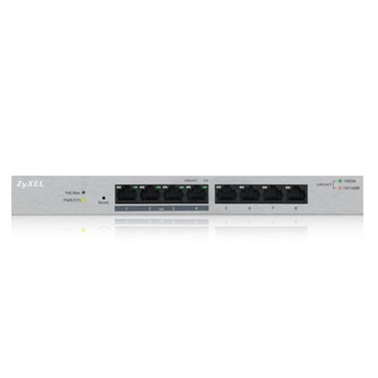 Zyxel GS1200-8HPV2-EU0101F 8 Port Gigabit PoE Switch - Web Yönetilebilir, 60W Güç, 4x PoE Port, Masaüstü Kasa
