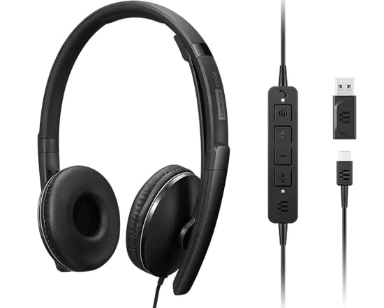 Lenovo 4XD1M45627 Wired ANC Gen2 Kablolu Kulaklık - Type-C Bağlantı, Mikrofonlu, 32mm Sürücü, Kumandalı Siyah
