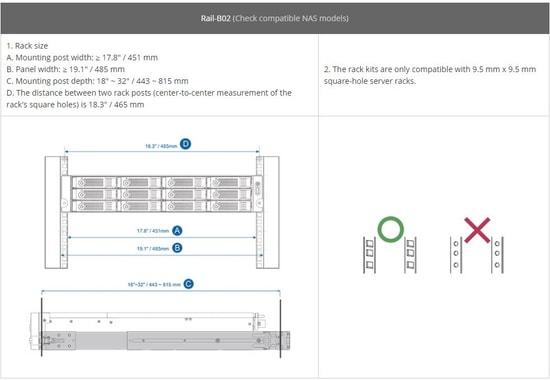 Qnap RAIL-B02 Rail Kit Rack Tipi Nas Modeller için Ray Takımı (Resmi Distribütör Garantili) - Kurulum Ray Seti