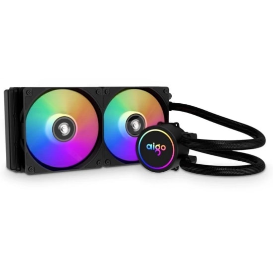 Aigo AI DX240 V2.6 ARGB 240mm İşlemci Sıvı Soğutma - LGA1700, AM5, LGA1851 Uyumlu, 2x120mm Fan, 51 CFM, 275W TDP