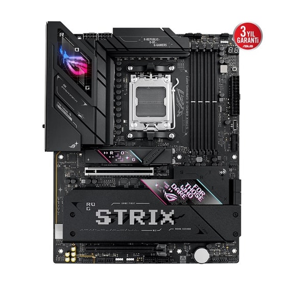 Asus ROG Strix B850-E Gaming WiFi 7 Anakart: AM5, DDR5 8000MHz, 5xM.2, DP, HDMI, USB4 40 Gbps, WiFi 7, 5G LAN, ARGB, ATX