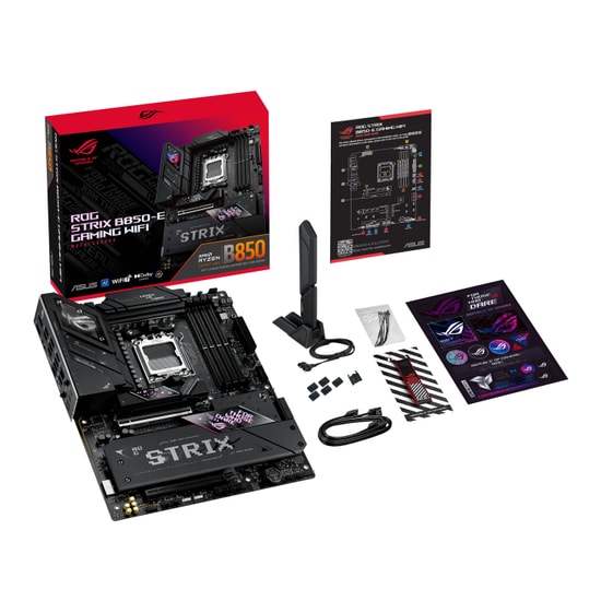 Asus ROG Strix B850-E Gaming WiFi 7 Anakart: AM5, DDR5 8000MHz, 5xM.2, DP, HDMI, USB4 40 Gbps, WiFi 7, 5G LAN, ARGB, ATX