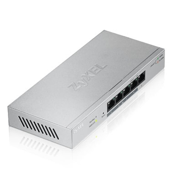Zyxel GS1200-5HPV2-EU0101F 5 Port Gigabit PoE Switch - 60W, Web Yönetilebilir, 10/100/1000 Mbps, Metal Kasa