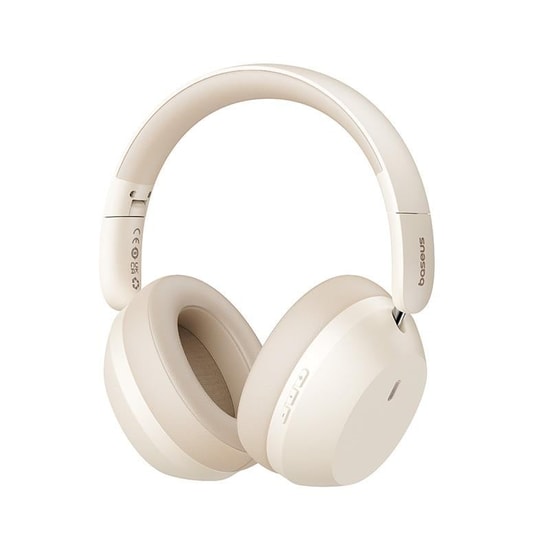 Baseus Bass 35 Max Kablosuz Bej Renk Kulak Üstü Bluetooth Kulaklık - 50 Saat Kullanım Süresi, ENC, 10m Menzil, BT v5.3