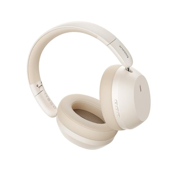 Baseus Bass 35 Max Kablosuz Bej Renk Kulak Üstü Bluetooth Kulaklık - 50 Saat Kullanım Süresi, ENC, 10m Menzil, BT v5.3