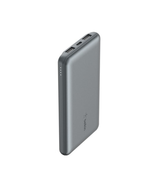 Belkin BPB011BTGY 10000mAh Uzay Grisi Powerbank - 15W Hızlı Şarj, 1x USB-C ve 2x USB-A Çıkış, Taşınabilir Şarj Cihazı