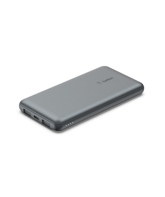 Belkin BPB011BTGY 10000mAh Uzay Grisi Powerbank - 15W Hızlı Şarj, 1x USB-C ve 2x USB-A Çıkış, Taşınabilir Şarj Cihazı
