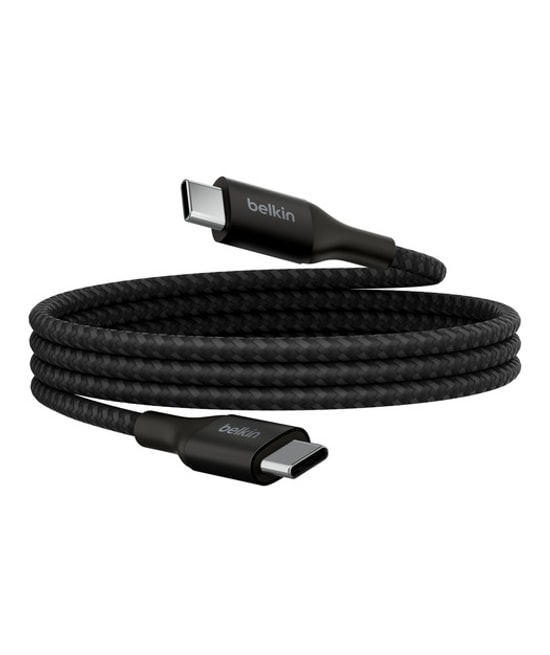 Belkin CAB015BT1MBK BoostCharge USB-C - USB-C Kablo 1 Metre Siyah - 240W Hızlı Şarj, Örgülü Tasarım, Dayanıklı Yapı